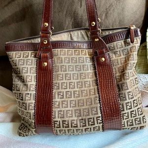 Fendi Zucca Pequot Monogram Tote